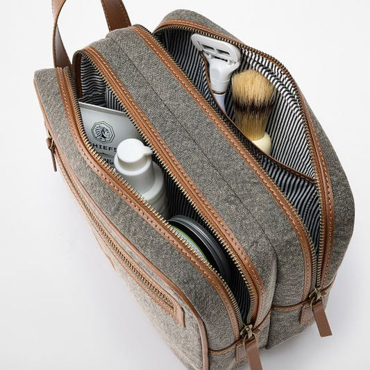 Wyatt Canvas And Leather Travel Pouch