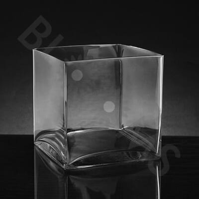 Medium Square Glass Vase (8"H x 8" x 8")