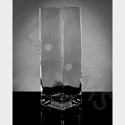 Medium Square Glass Vase (10"H x 3" x 3")