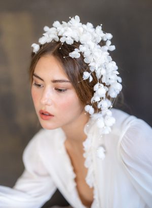 Flower Fall Silk Blossom Hair Comb No. 2437