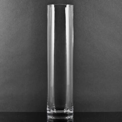 Large Cylinder Glass Vase 10 Inch H x 2 Inch