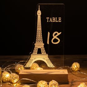 Lighted Tower Acrylic Table Number Sign CTL009