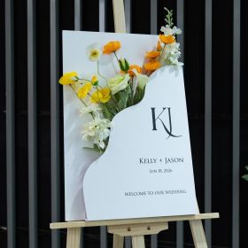 Unique and Elegant White PVC Wedding Signs CS070