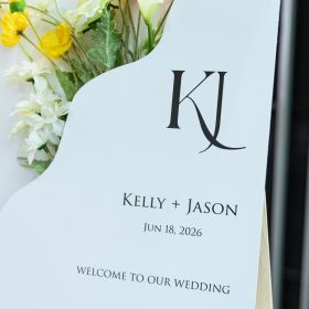 Clear Acrylic Wedding Table Sign - Welcome to Our Wedding