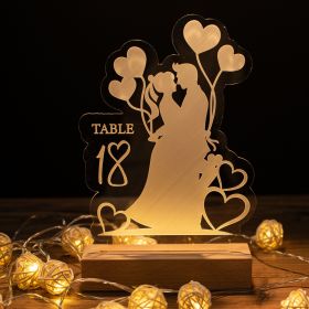 Lighted Lovers Acrylic Table Number Sign CTL014