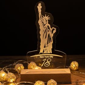 Lighted Statue of Liberty Table Number Sign CTL011
