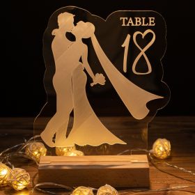 Lighted Lovers Acrylic Table Number Sign CTL015