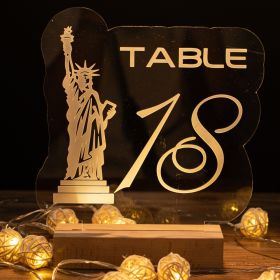 Lighted Statue of Liberty Table Number Sign CTL012