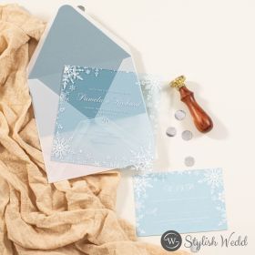 Elegant Winter Snowflake Square Acrylic Wedding Invitation Swal142
