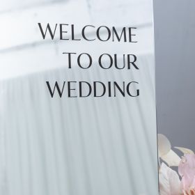 Clear Acrylic Wedding Table Sign - Welcome to Our Wedding