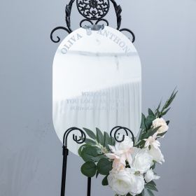 Unique Silver Mirror Wedding Signage CS077