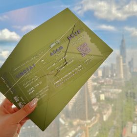 Stylish Boarding Pass Acrylic Wedding Invitation For Destination Weddings Swal130