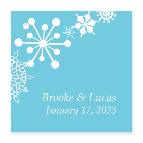Personalized 2" Square Favor Tag - Winter Finery