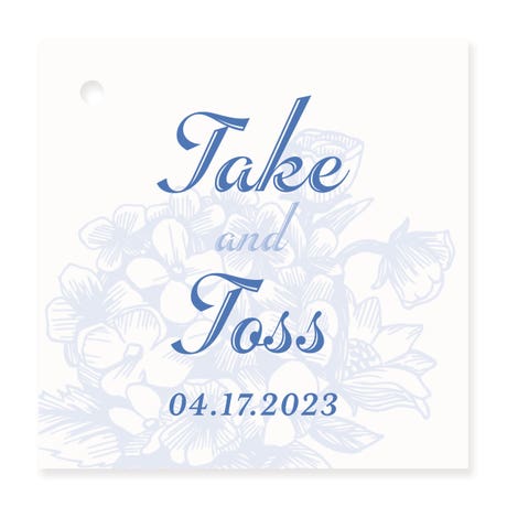 Personalized 2" Square Favor Tag - Vintage Romance