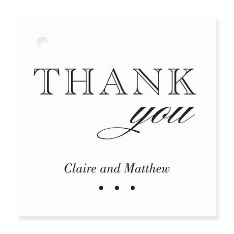 Personalized 2" Square Favor Tag - Burlap Chic