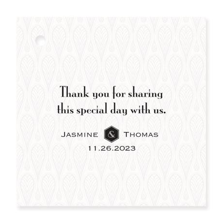 Personalized 2" Square Favor Tag - Opulence