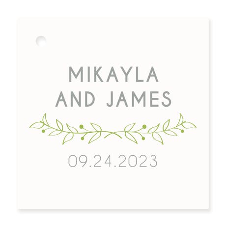 Personalized 2" Square Favor Tag - Woodland