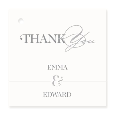 Personalized 2" Square Favor Tag - Classic Script