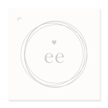 Personalized 2" Square Favor Tag - Little Heart