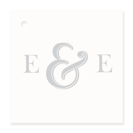 Personalized 2" Square Favor Tag -  Simple Ampersand
