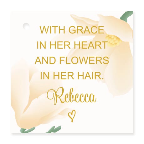 Personalized 2" Square Favor Tag - Modern Floral