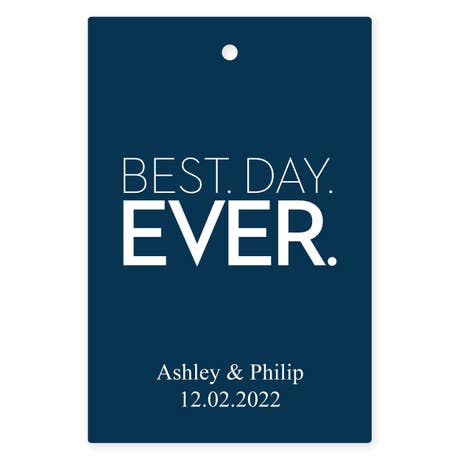 Personalized 2" x 3" Rectangle Favor Tag - Best Day Ever
