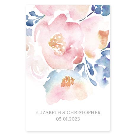 Personalized 2" x 3" Rectangle Favor Tag - Floral Garden Party
