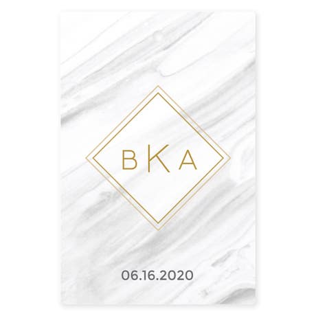 Personalized 2" x 3" Rectangle Favor Tag - Geo Marble