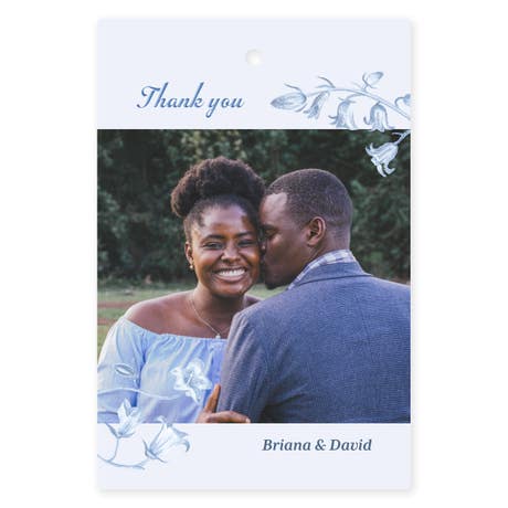 Personalized 2" x 3" Rectangle Photo Favor Tag - Vintage Romance