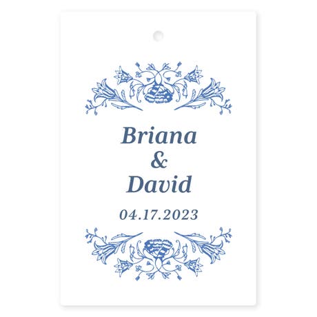 Personalized 2" x 3" Rectangle Favor Tag - Vintage Romance