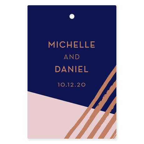 Personalized 2" x 3" Rectangle Favor Tag - Retro Luxe