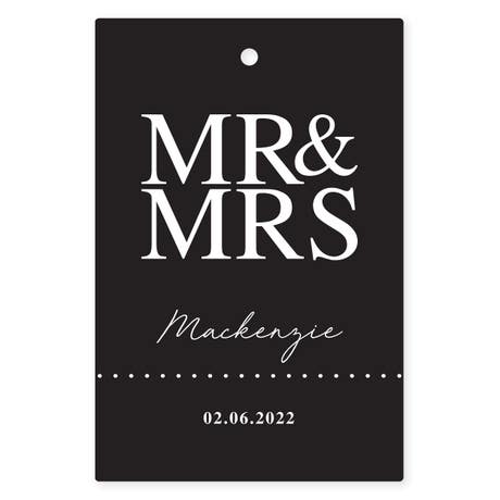 Personalized 2" x 3" Rectangle Favor Tag - Mr. & Mrs.