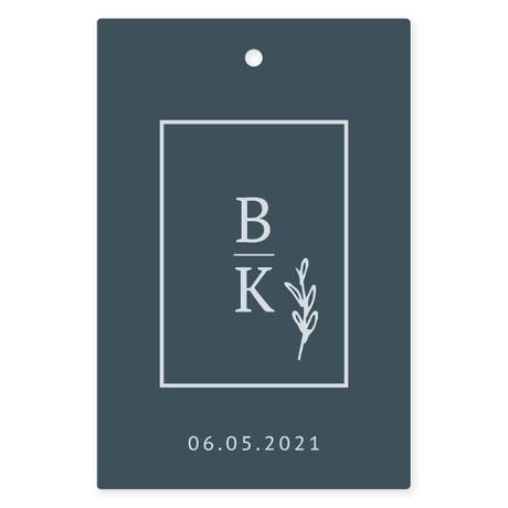 Personalized 2" x 3" Rectangle Favor Tag - Rustic Love Monogram