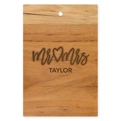 Personalized 2" x 3" Rectangle Favor Tag - Mr and Mrs Script