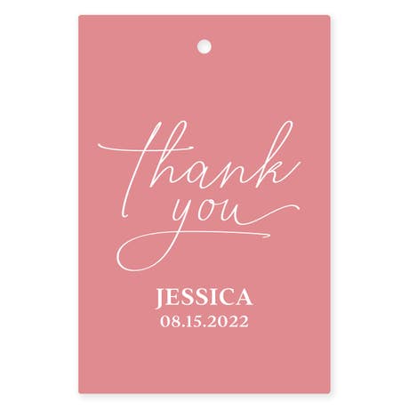 Personalized 2" x 3" Rectangle Favor Tag - Thank You