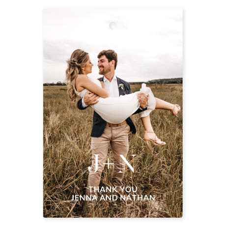 Personalized 2" x 3" Rectangle Photo Favor Tag - Modern Love