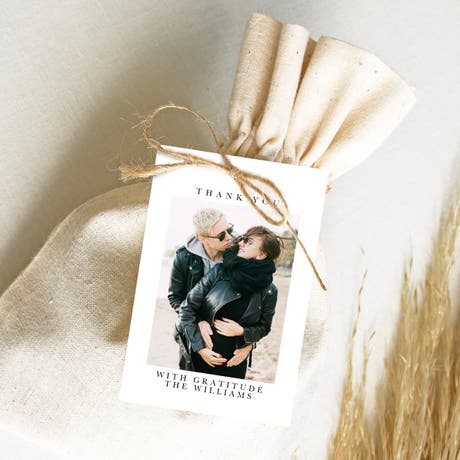 Personalized 2" x 3" Rectangle Photo Favor Tag - Timeless Snapshot