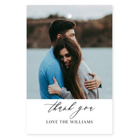 Personalized 2" x 3" Rectangle Photo Favor Tag - Scripted Beginnings