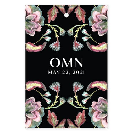 Personalized 2" x 3" Rectangle Favor Tag - Vintage Floral Monogram