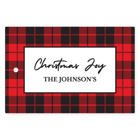 Personalized 2" x 3" Rectangle Favor Tag - Buffalo Plaid