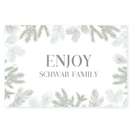 Personalized 2" x 3" Rectangle Favor Tag - Pine Boughs