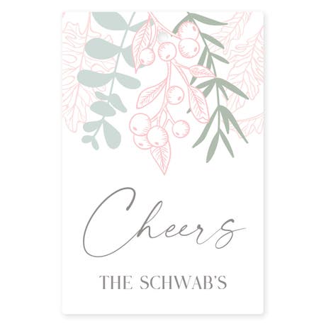 Personalized 2" x 3" Rectangle Favor Tag - Pine Foliage