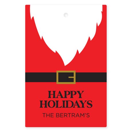 Personalized 2" x 3" Rectangle Favor Tag - Santa