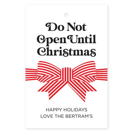 Personalized 2" x 3" Rectangle Favor Tag - Do Not Open Until Christmas