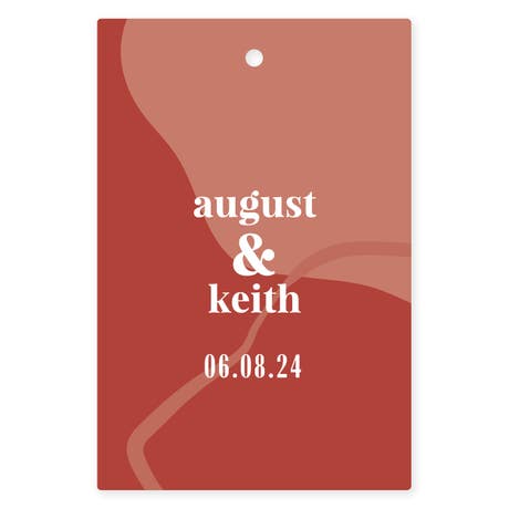 Personalized 2" x 3" Rectangle Favor Tag - Desert Floral Couple