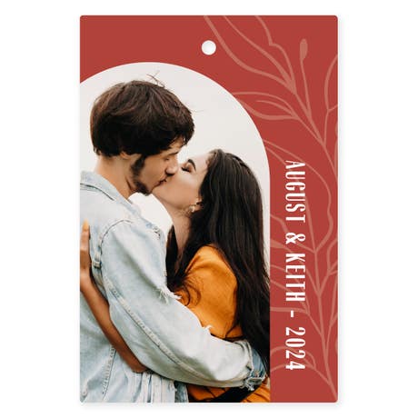 Personalized 2" x 3" Rectangle Photo Favor Tag - Desert Floral
