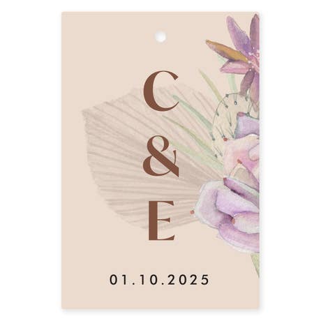 Personalized 2" x 3" Rectangle Favor Tag - Sunkissed Desert Monogram