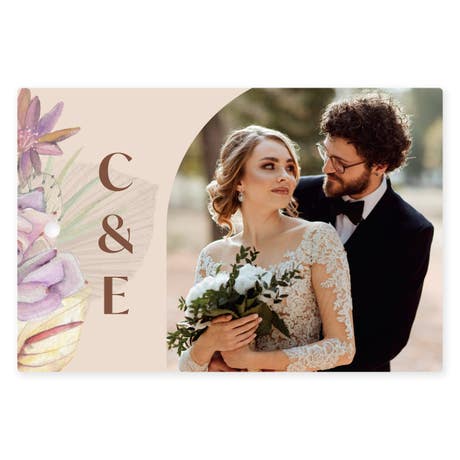 Personalized 2" x 3" Rectangle Photo Favor Tag - Sunkissed Desert Monogram