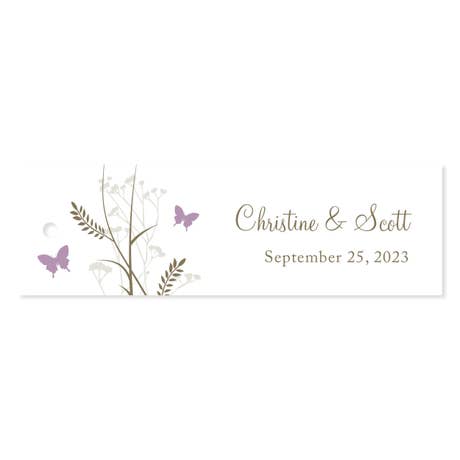 Small Rectangular Favor Tag - Romantic Butterfly