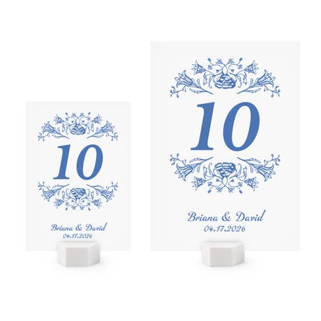 Personalized Wedding Reception Table Number Cards - Vintage Elegance - Pack of 12